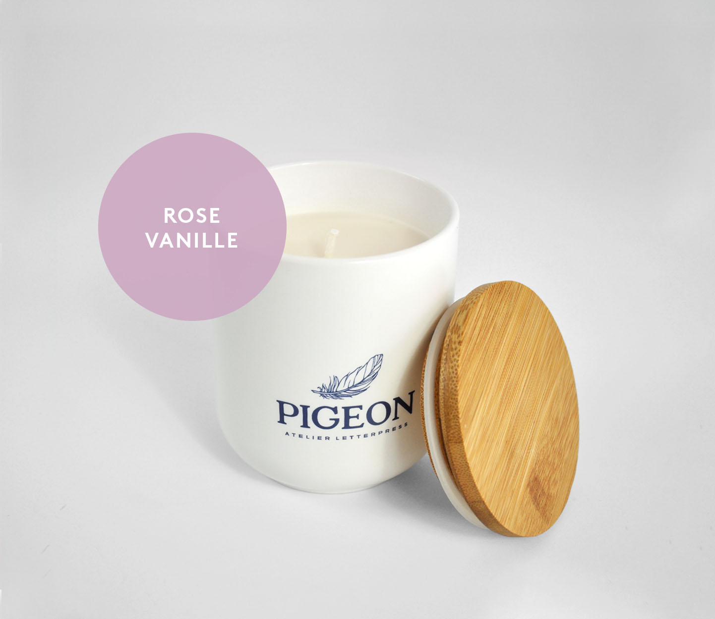 Bougie cire de soya - Rose + Vanille