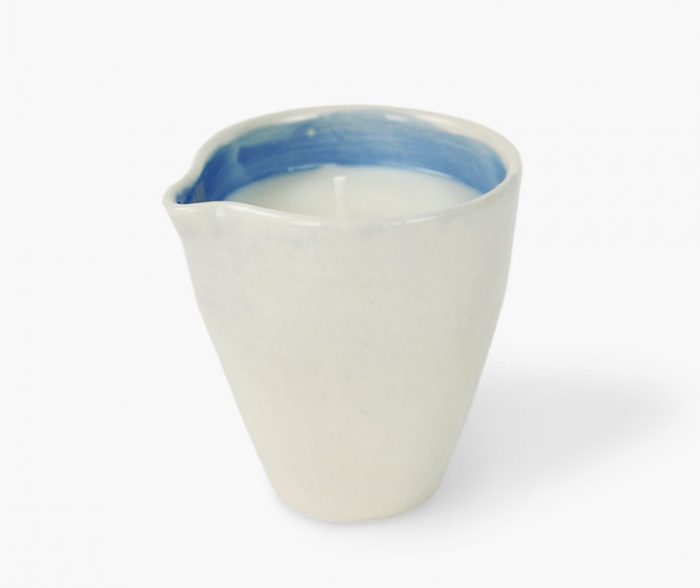Gobelet en porcelaine peint à la main - Bougie à massage eucalyptus + lavande