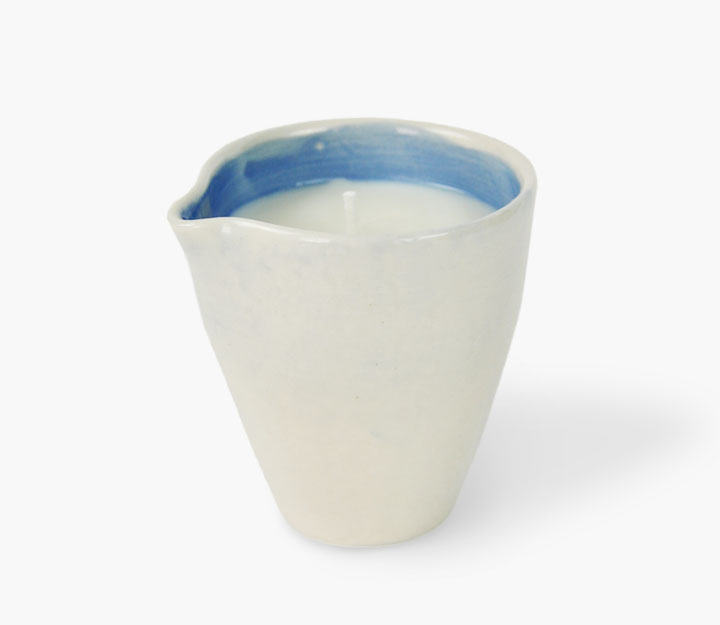 Gobelet en porcelaine peint à la main - Bougie à massage eucalyptus + lavande