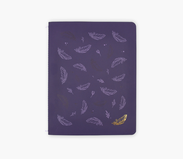 Carnet de notes cousu - Plumes