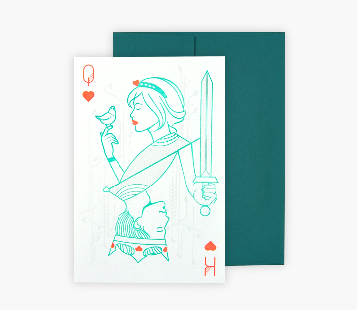 Carte de souhaits - Dame de Coeur