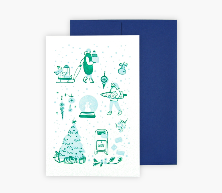 Carte de souhaits - En route vers les Fêtes