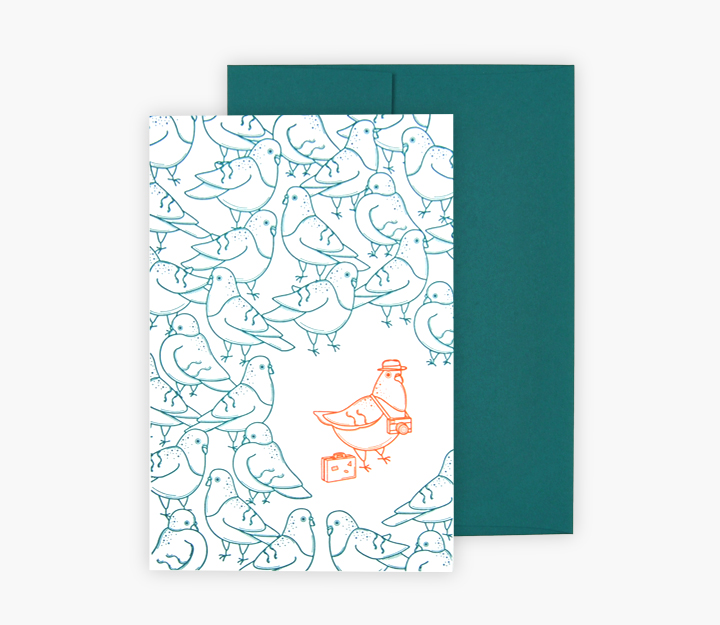 Carte de souhaits - Pigeon voyageur