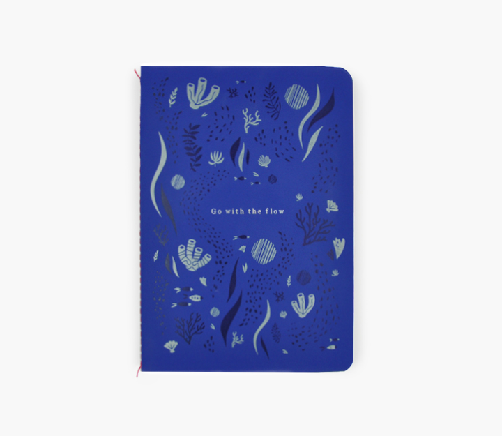 Carnet de notes cousu - Go with the Flow