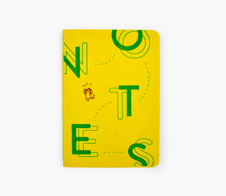 Carnet de notes cousu - NOTES (Jaune)