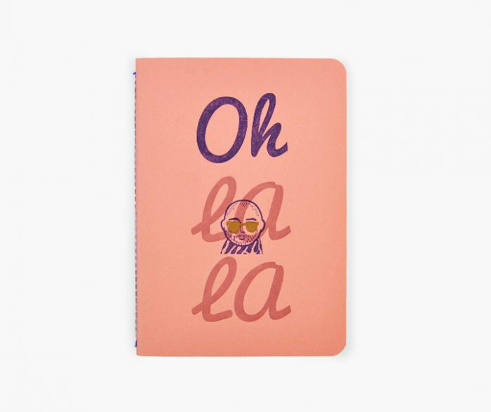 Carnet de notes cousu - Oh La La (Corail)
