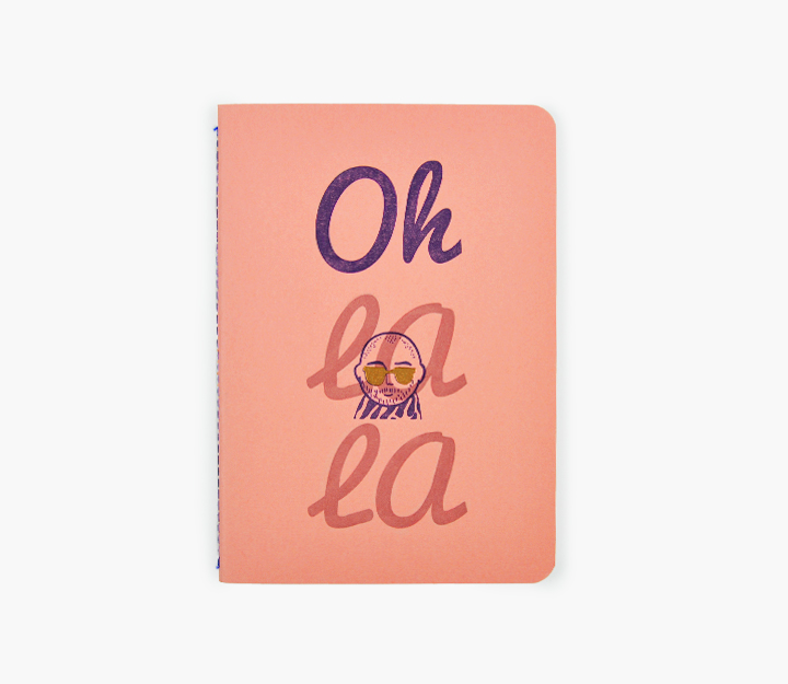 Carnet de notes cousu - Oh La La (Corail)