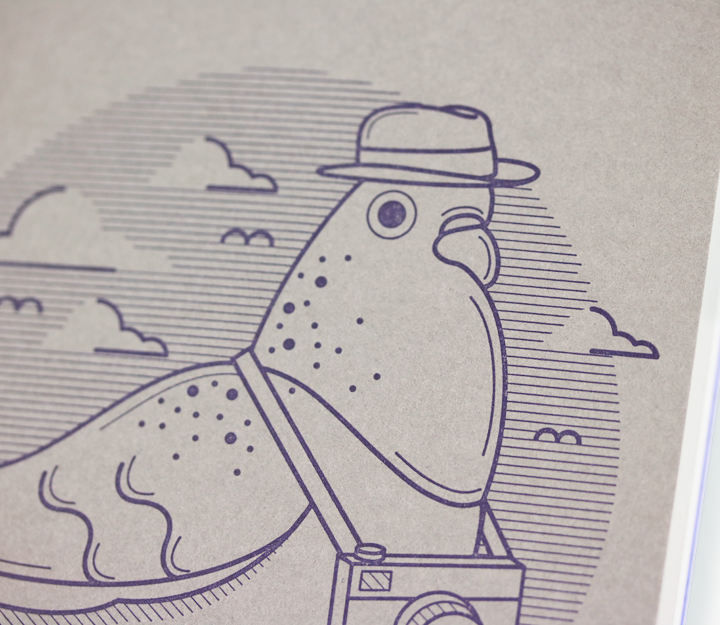 Carnet de notes cousu - Pigeon Voyageur (gris) – Image 2