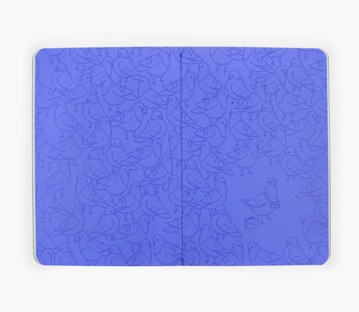 Carnet de notes cousu - Pigeon Voyageur (gris) – Image 3