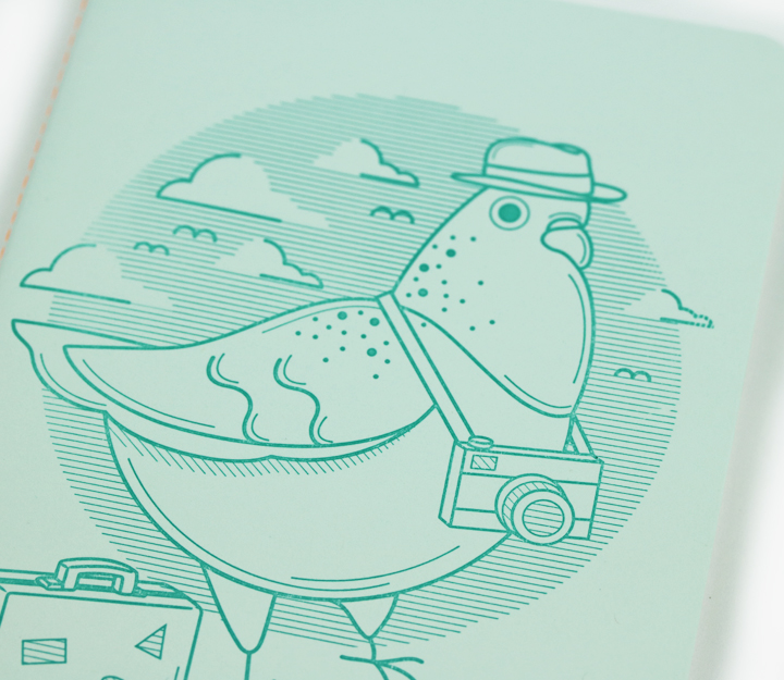 Carnet de notes cousu - Pigeon Voyageur (Turquoise) – Image 2