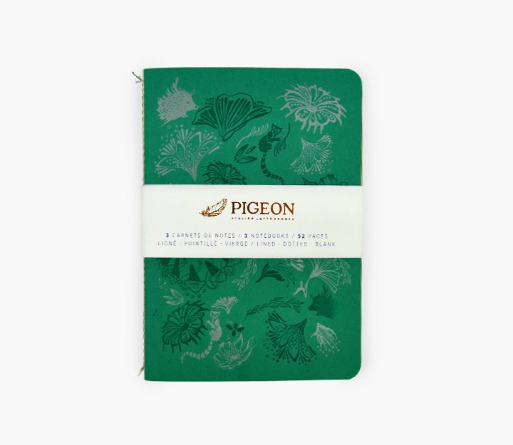 Carnets de notes cousus - Trio Botanique