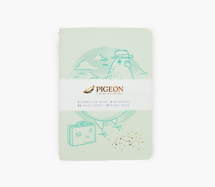 Carnets de notes cousus - Trio Pigeon