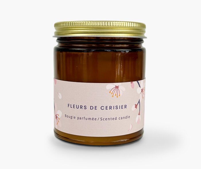 Bougie en verre - Fleurs de cerisier