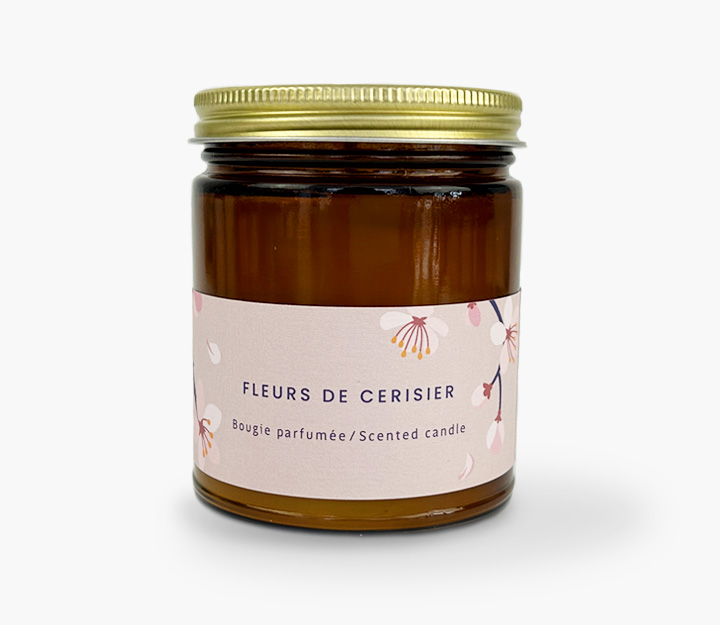 Bougie en verre - Fleurs de cerisier
