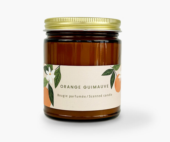 Bougie en verre - Orange Guimauve