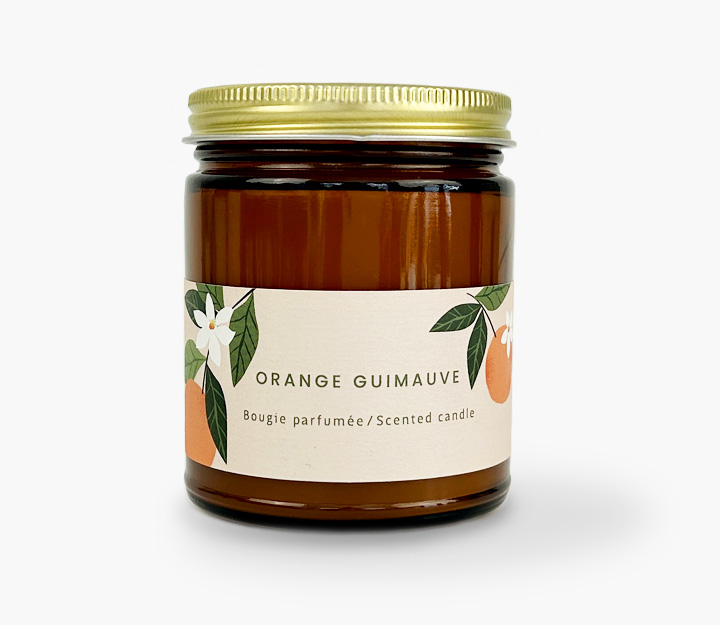 Bougie en verre - Orange Guimauve