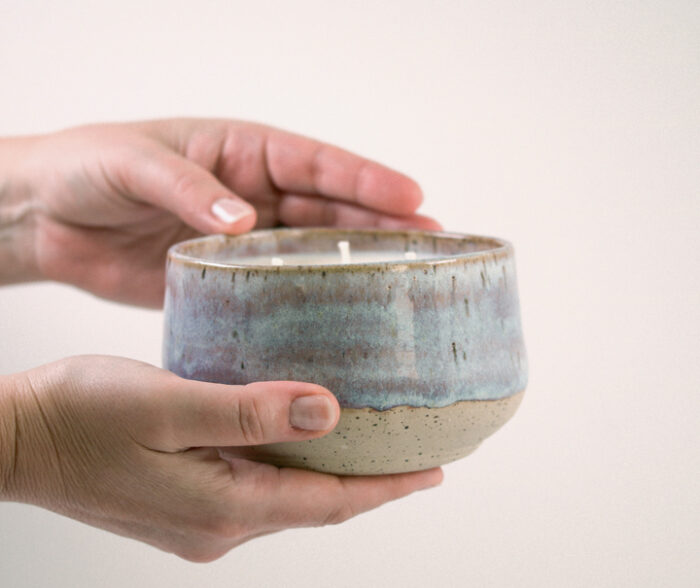 Pottery – Plum Amaretto three-wick
