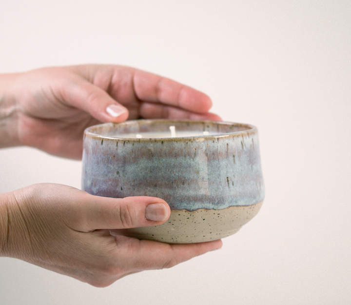 Pottery – Plum Amaretto three-wick