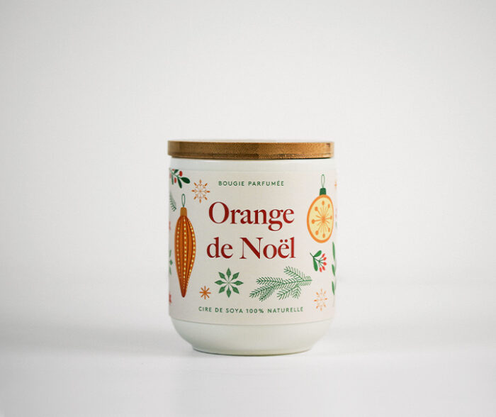 Bougie orange de Noël Pigeon Atelier Letterpress