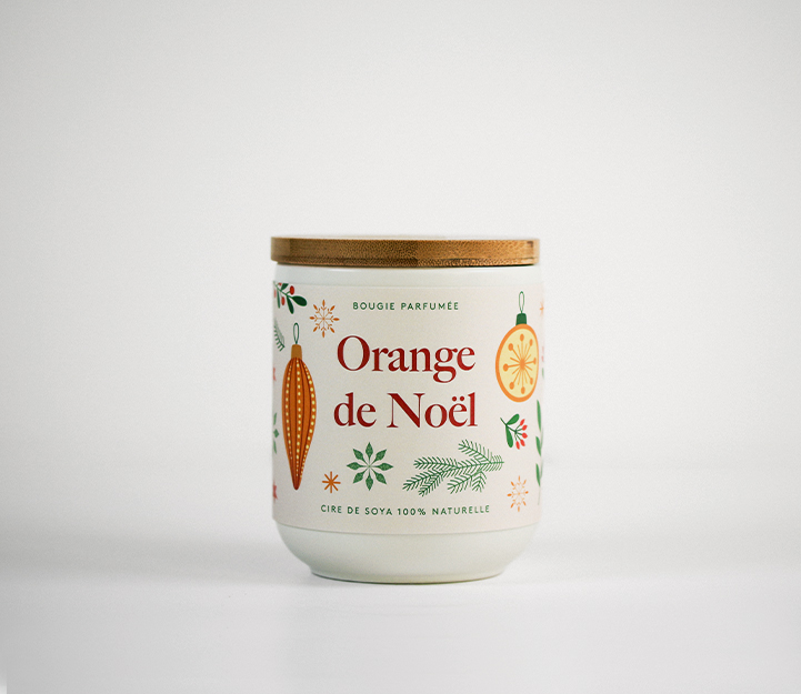 Bougie orange de Noël Pigeon Atelier Letterpress